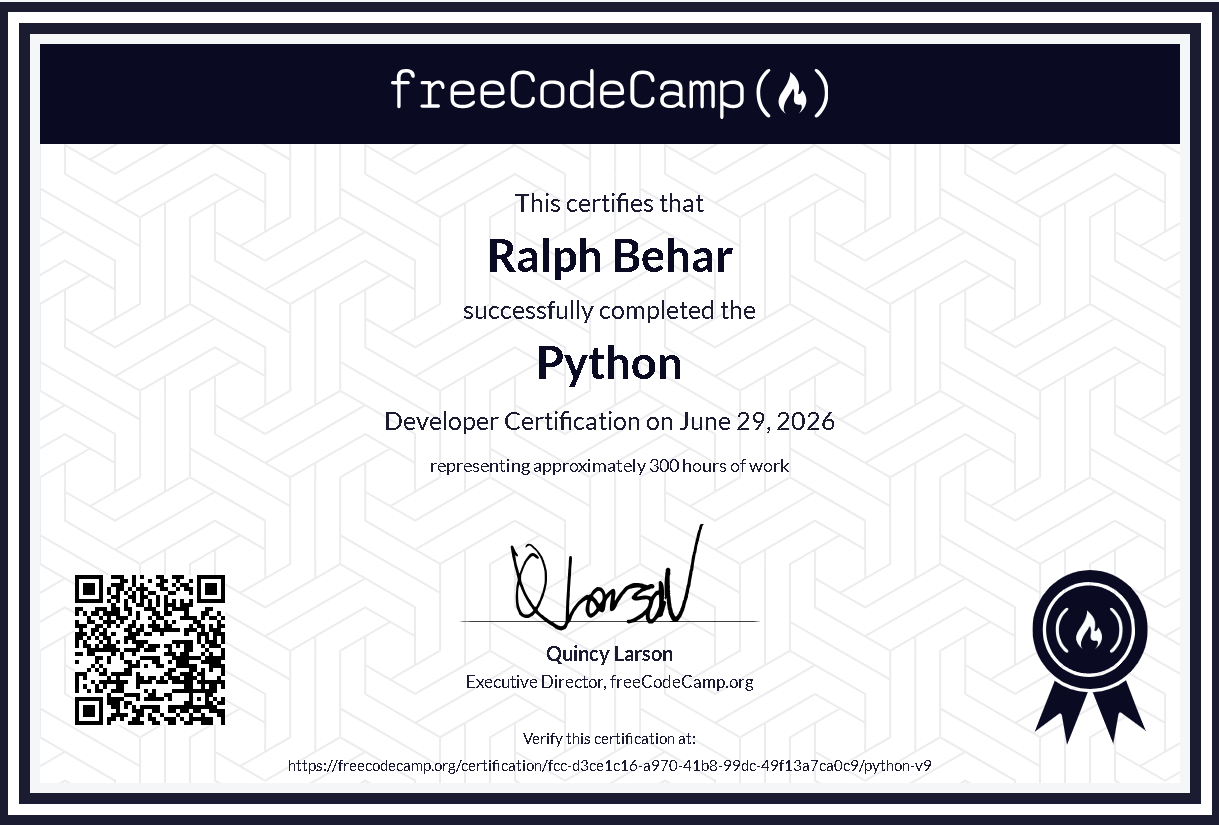 Python Certificate Preview